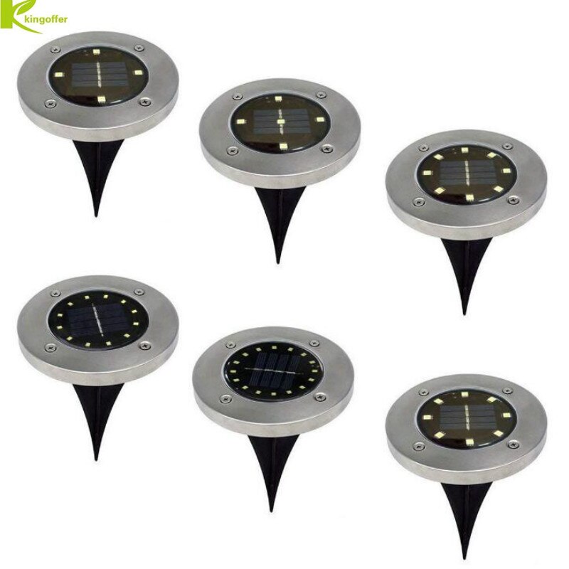 4/8/12 led solcelledrevet underjordisk lys utendørs vanntett hagevei gulv begravde lys solcellelampe for plen i hjemmet