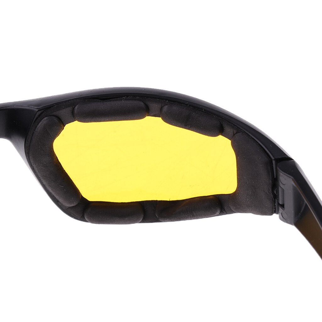 Gafas para montar en moto, resistentes al viento, acolchadas, cómodas, amarillas
