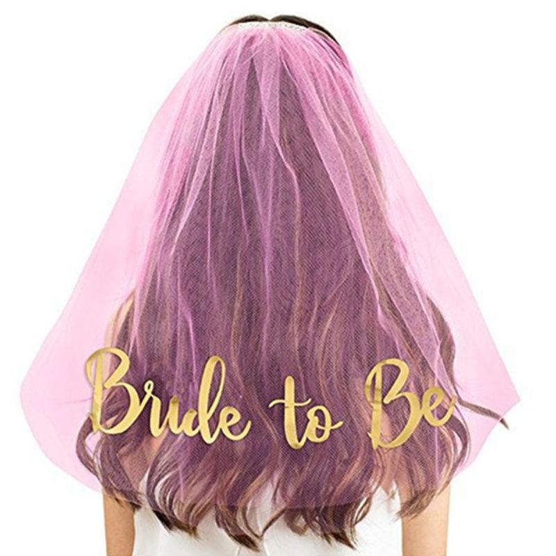 Bachelorette Party funkeln Gold Druck Braut Zu Werden Schleier Braut Dusche Liefert Engagement Hochzeit Dekoration Henne Nacht Zubehör