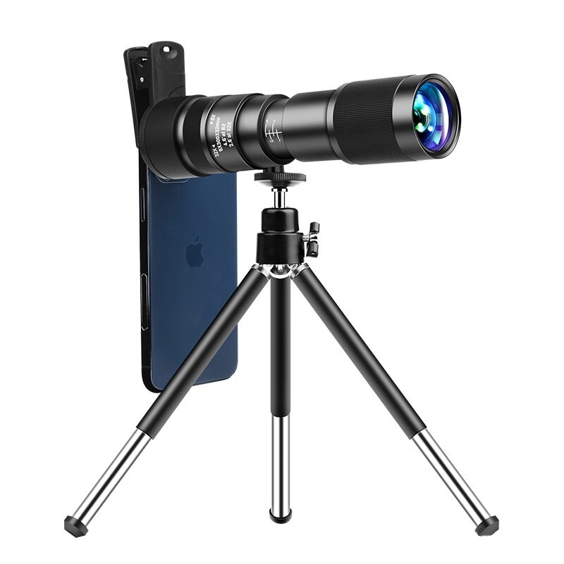 4IN1 Mobiele Telefoon Lens 8-32X Zoom Monoculaire Telescoop 198 Fisheye Lenzen 15X Macro 0.63X Groothoek Lente Voor Telefoon Tablet ipad: With Tripods