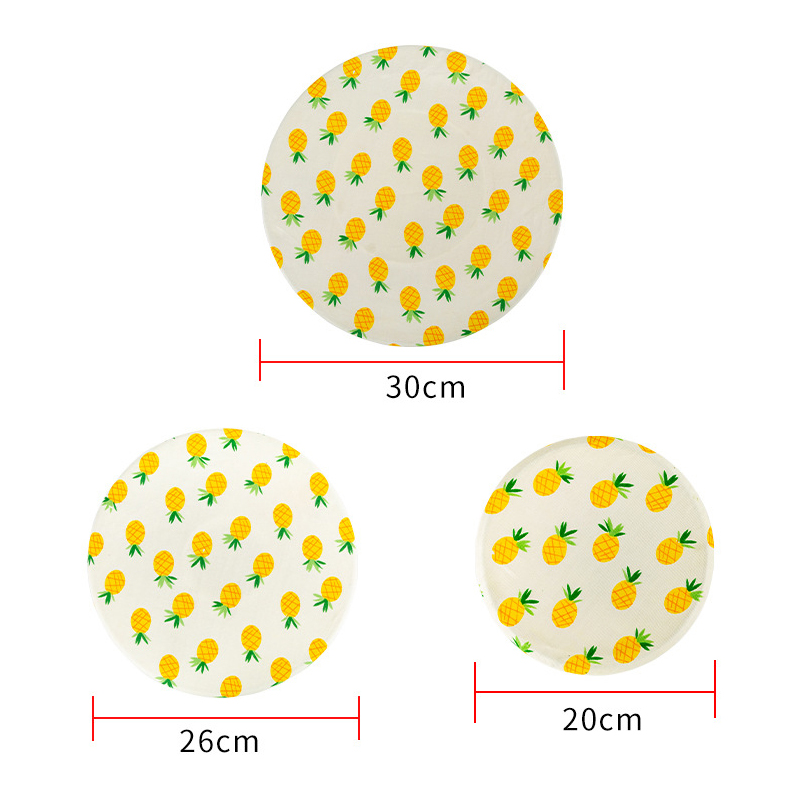 Couvercle de bol réutilisable, lavable, anti-poussière, 3 tailles/ensemble, pour garder les aliments au frais, bol, assiette, tissu, 4 motifs de fruits en option
