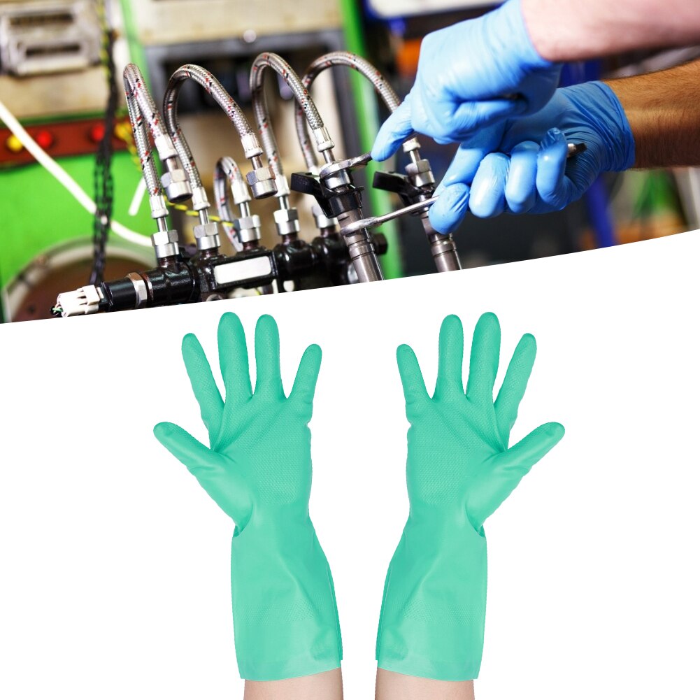5Pairs Work Gloves Reusable Nitrile Gloves Solvent Resistant Anti Acid Alkali Home Work Laboratory Hand Protection Glove