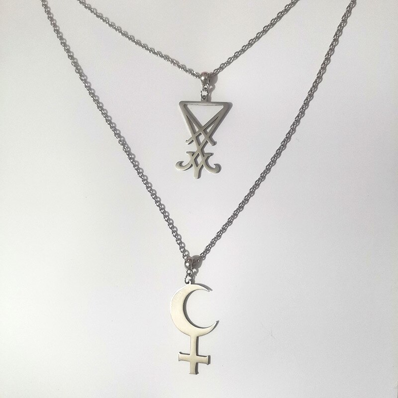 Double Lilith necklace/Witch jewelry/Gothic jewelry/Lilith mark/Lucifer/Leviathan mark