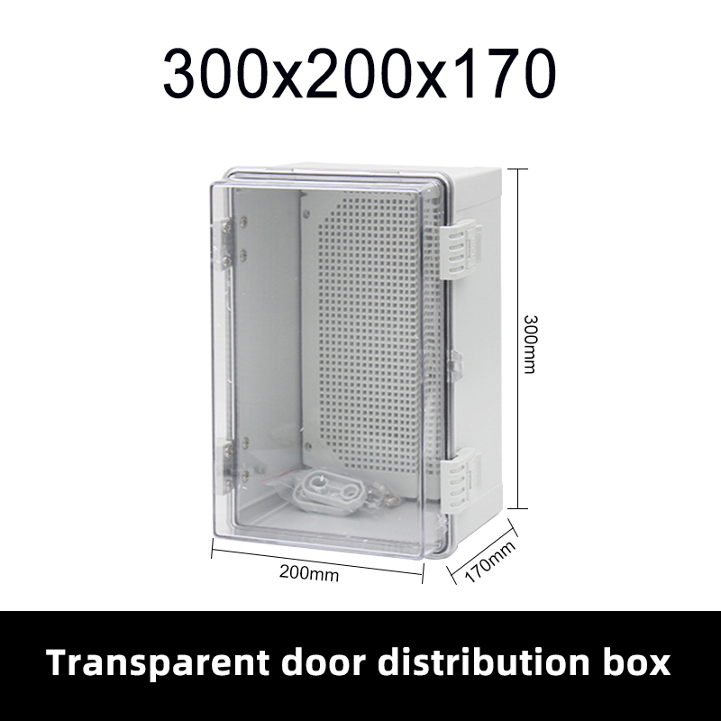 HS7 IP66 Outdoor Surface Mounted Transparent Electrical Base Junction Box Tower Buckle ABS Plastic Waterproof Distribution Box