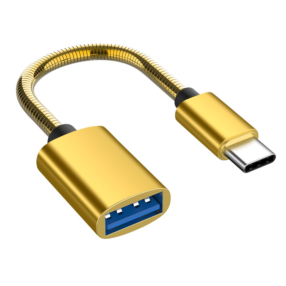 Cable adaptador Mini tipo C OTG, adaptador USB 3,0 hembra a tipo C macho, Cable de extensión USB C para teléfono MP4 de coche, otg: Oro