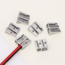Mini Metal Pencil Sharpeners Double Holes Manual Pencil Sharpener With Steel Blades For Students Artists School Supplies