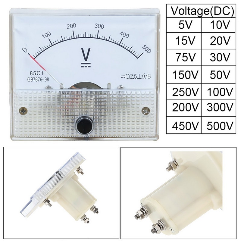 Analog voltmeter dc analog panel volt spændingsmåler voltmeter gauge 85 c 1 15v 30v mekaniske spændingsmålere