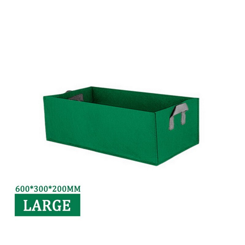 1 stk firkantet hage blomst vokse pose fortykket ikke-vevd plante stoff potte med håndtak grønnsak blomster planter plante pose #9 ^ 1: Grønn stor