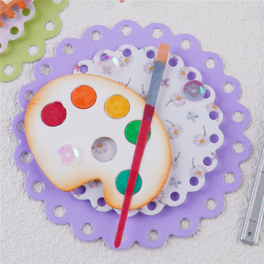 InLoveArts Color Palette Painting Metal Cutting Die Scrapbooking For Making Cards Paper Craft Card Emboss Blade Punch Stencils
