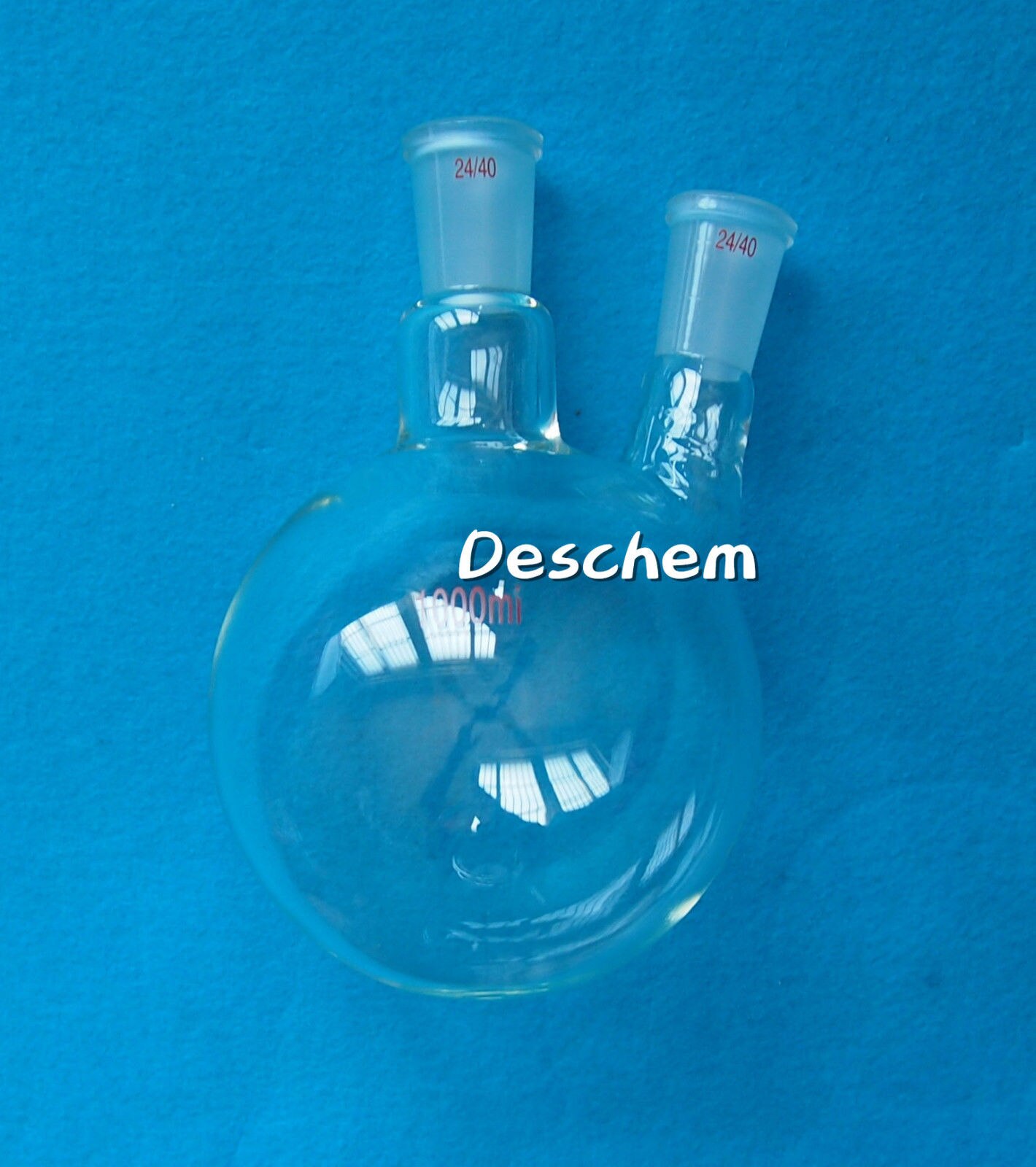 1000ml,2-neck,24/40,Round Bottom Flask,1L,Double Necks,Laboratory Boiling Bottle