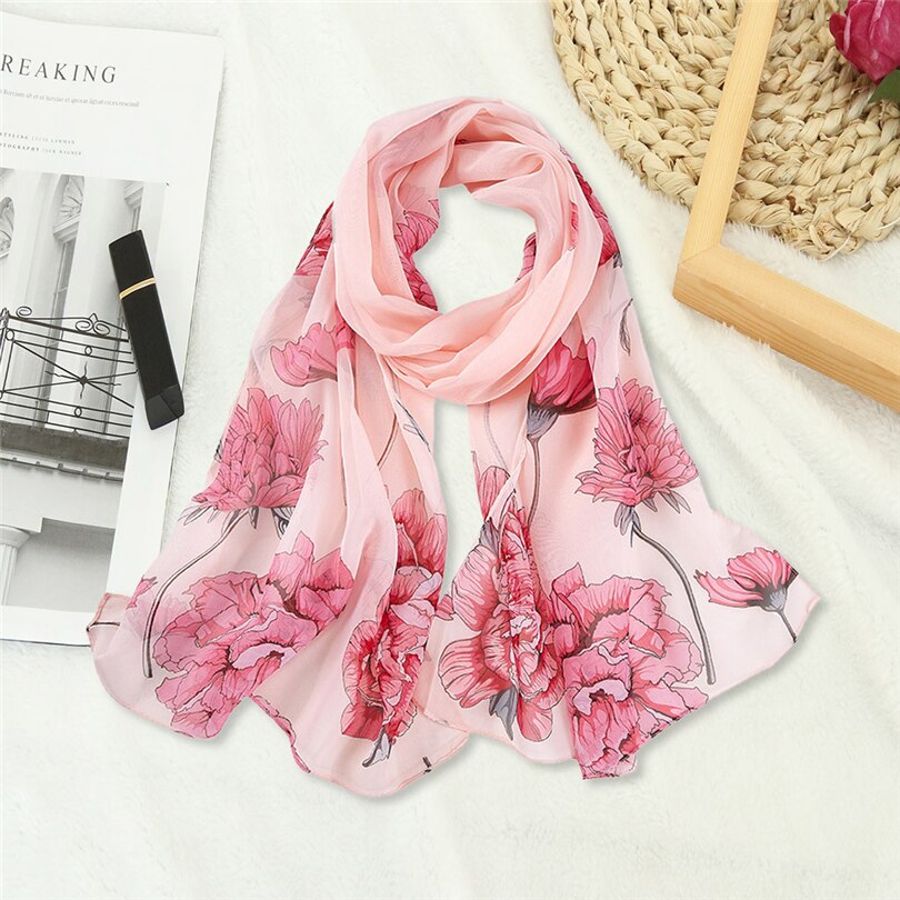 Bufanda de gasa de mujer estampado de mariposa en chal floral chal de mujer largo suave pañuelo Bufanda Foulard sjaal bufandas hijab A40