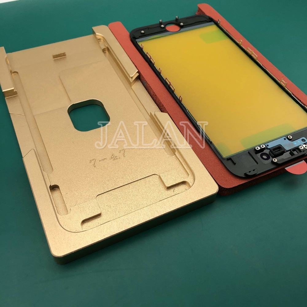 Præcision aluminium form til iphone 6/6p/6s/6sp/7/7p/8/8p/ x/xs/xs max/xr frontglas med rammeposition display laminering brug