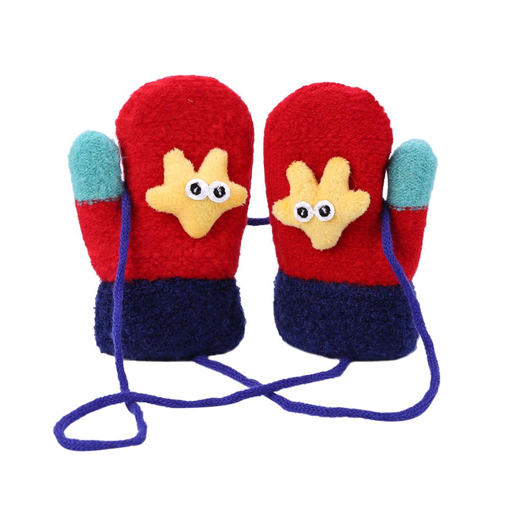 1 Pair Children Cartoon Gloves Thicken Imitation Lamb Fleece Autumn Winter Warm Girls Boys Apparel Accessories: A