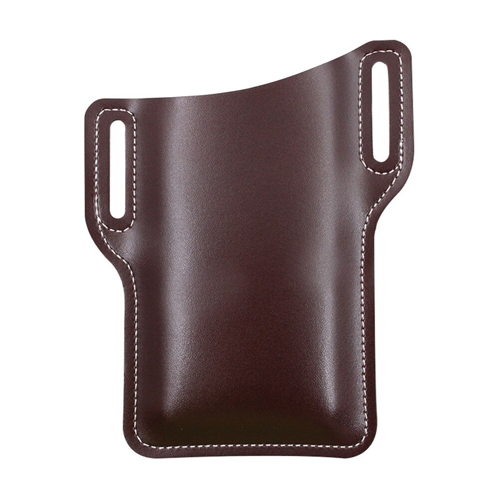 Mannen Mobiel Loop Holster Taille Tas Lederen Telefoon Case Telefoon Portemonnee Loop Holster Case Riem Taille Bag Purse Portemonnee Camping: Black