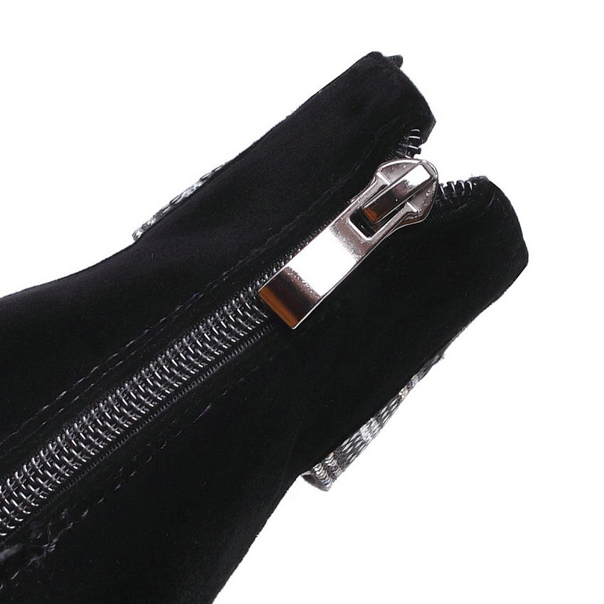 Qutaa dam sandaler fyrkantiga superhöga klack peep toe scrub+pu elastiskt band party gladiator pumps western style storlek 34-39