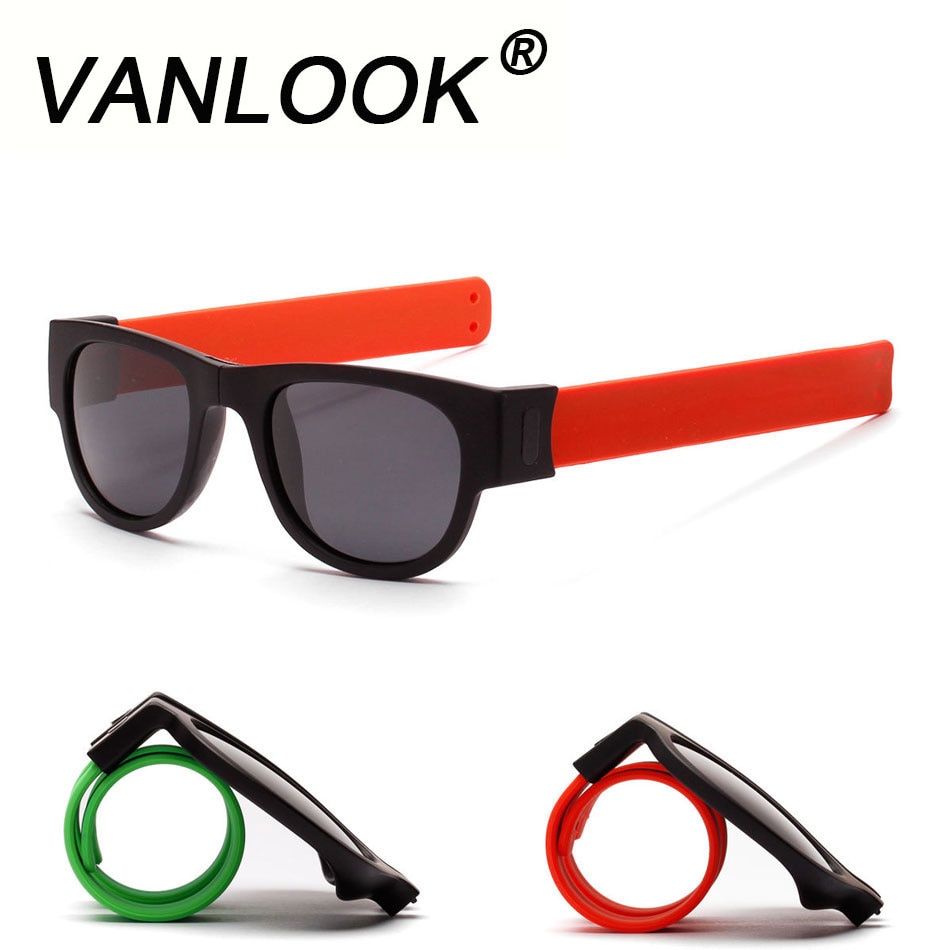 Slap Sunglasses Polarized Women Slappable Bracelet Sun Glasses for Men Wristband Fold Shades Oculos Colorful Mirror