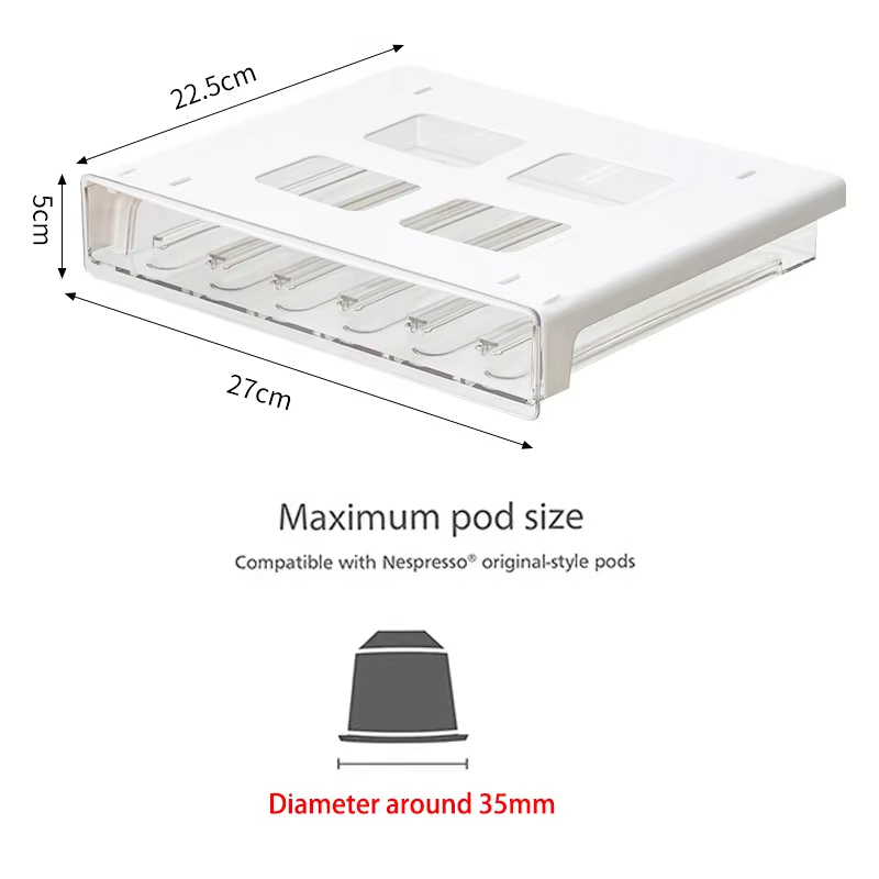 30 capsules koffiecapsule rek koffie opslag display muur creatieve kast transparant uittrekbaar houdt compacte zichtbare organisatie vast