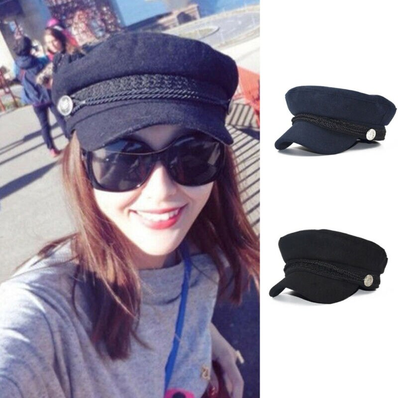 Gorra de pescador de marinero griego de invierno para hombre y mujer, gorra deportiva con visera, boina Retro con visera
