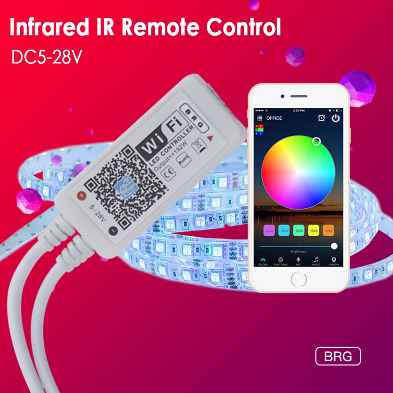 Luz RGB con controlador Led, 24 teclas, infrarrojos, Control remoto, Alexa, música, Wifi, controlador de luz, Wifi