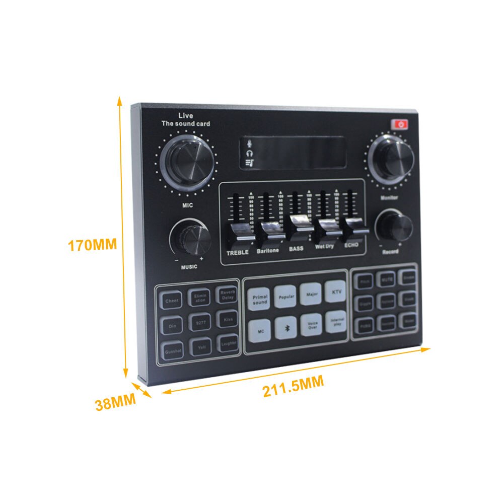 V9 Studio Record Live Sound Card Home Bluetooth Headset Broadcast For Phone Computer Entertainment Universal Microphone Webcast