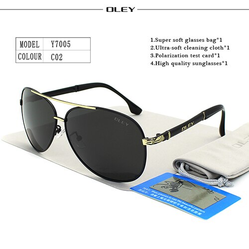 OLEY Luxus sonnenbrille männer polarisierte Klassische pilot sonnenbrille angeln Zubehör schutzbrillen gafas de sol zonnebril mannen: Y7005 C2