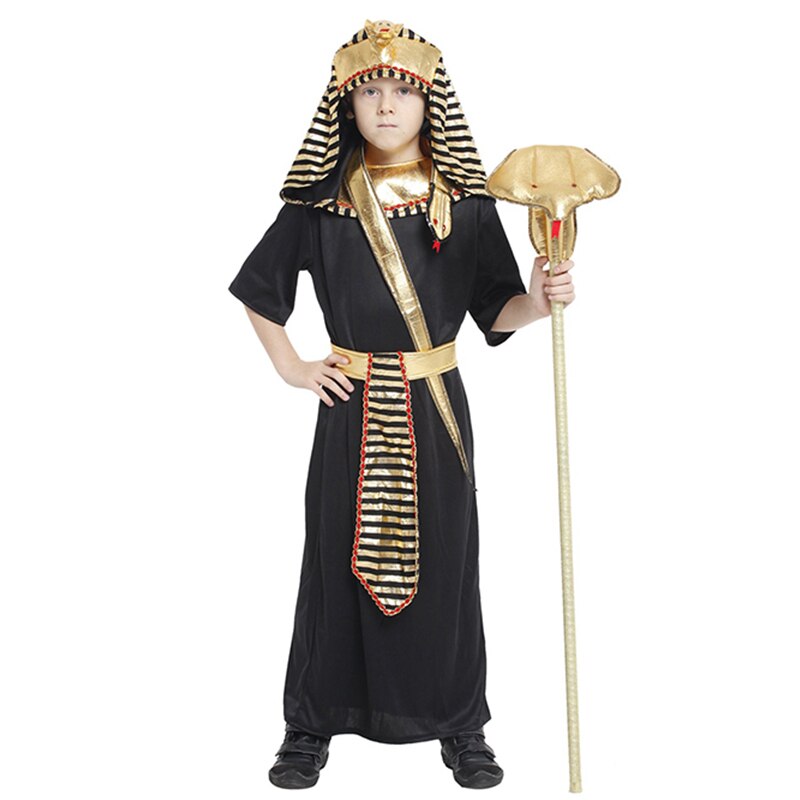 Disfraz de Faraón antiguo egipcio Purim Tutankamón Cosplay para niños niño Halloween carnaval vestido de lujo: XL