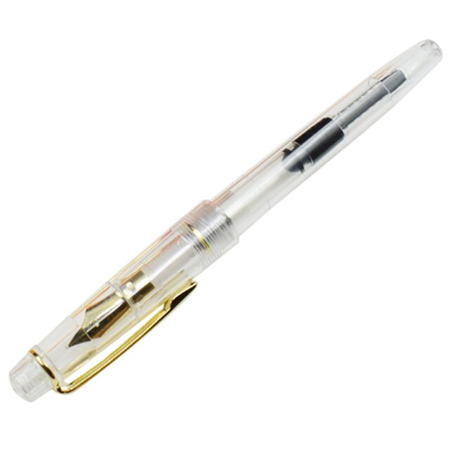 Transparent Ink Pen Plastic Fountain Pen Writing Calligraphy Tools Office School Writing Materials Stationery Supplies: White