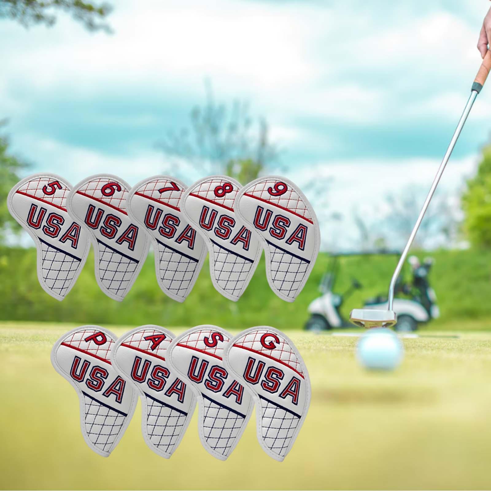 9 stuks luxe golfijzerhoezen met nummerbescherming  pu 5-9, p,a,s,g