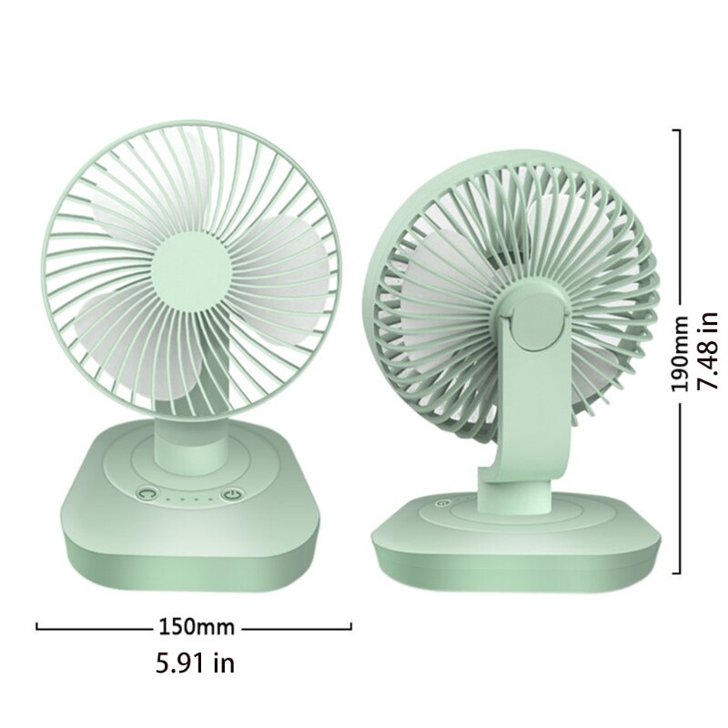3000Mah Usb Oplaadbare 120 Graden Oscillatie Bureau Ventilator 3 Gear Hoofd Schudden Fan Y4QD