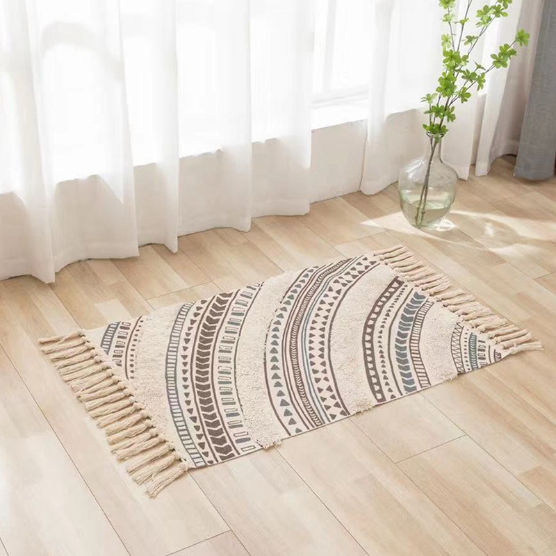 Boho Rainbow Living Room Rug Moroccan Rug with Fri... – Grandado