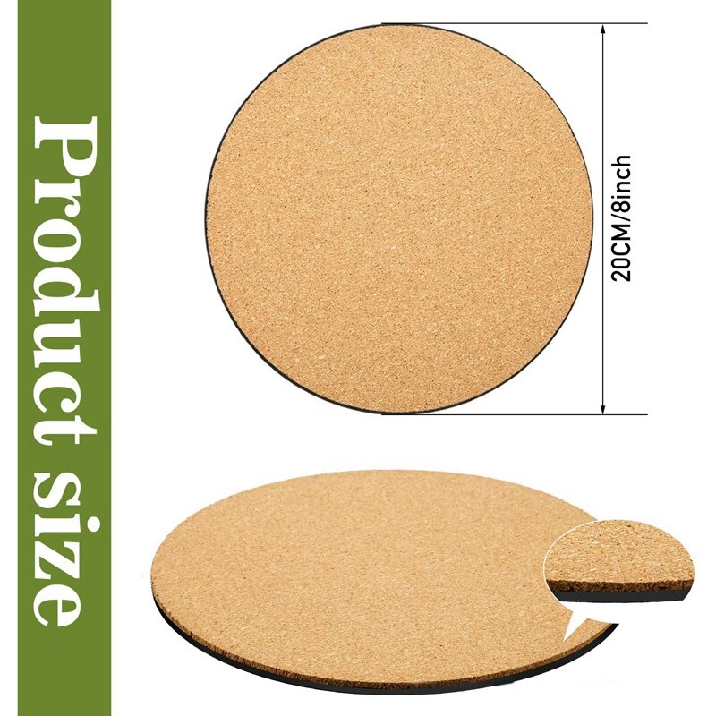 Alfombrilla de corcho para plantas, tapete de plástico para plantas, placa redonda para jardín, patio, maceta, para interiores y exteriores, proyecto artesanal de bricolaje, 6 piezas
