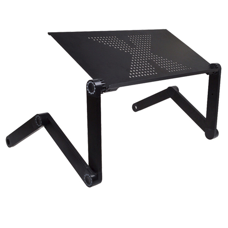 Mesa dobrável de alumínio para laptop, suporte de mesa para cama, rotação de 360 graus, mesa portátil multifuncional 52.5x26.4x5cm