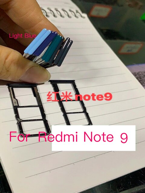 Para Xiaomi Redmi Note 9 Note 9 10X lector soporte para tarjeta Sim ranura adaptador pieza de repuesto: note 9 Light Blue