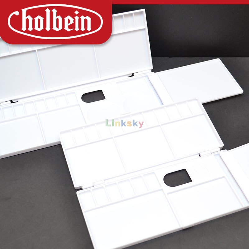 Holbein Color Palette Used In Watercolor Painting,18/24 Grids,Easy To Use,Easy To Clean, PP Resin Palette, Light and Convenient