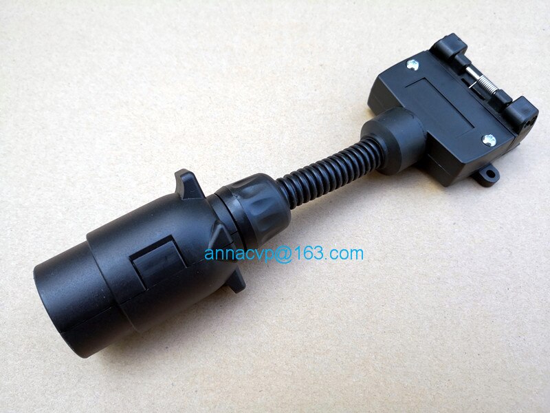 7 pin trailer round plug male to 7 pin flat female socket, trailer adapter plug socket trailer parts, trailer connector