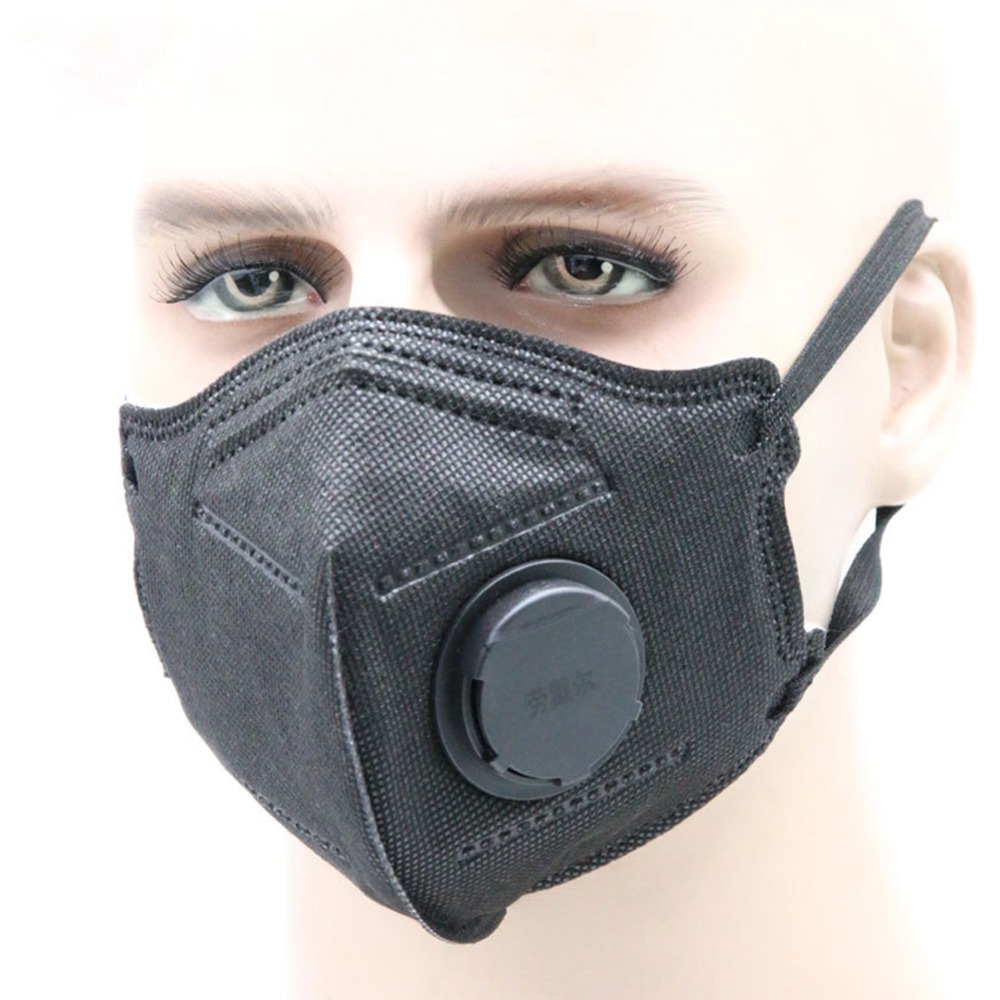 Anti-waas Mond Maskers Met Klep Wasbare Vervangbare Filter Actieve Kool Vouwen Stofmasker Veiligheid Masker