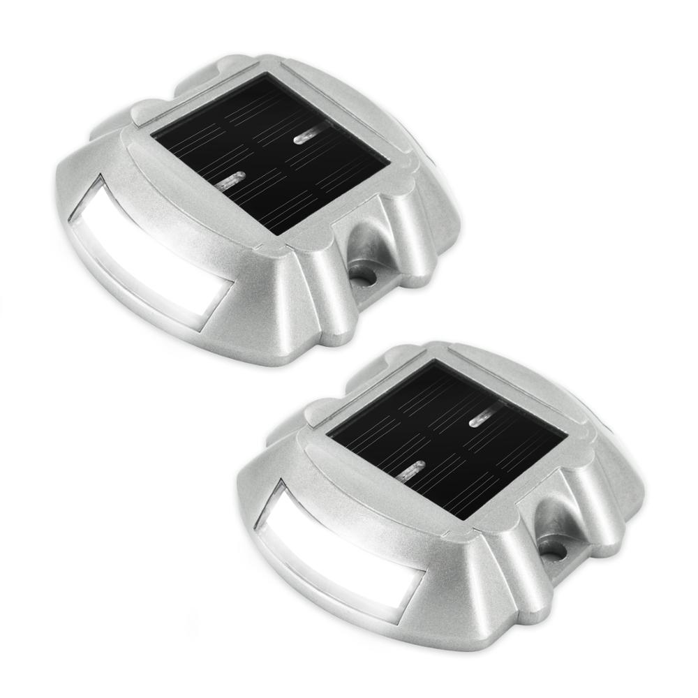 White Lighting Solar Powered Led Road Stud Driveway Pathway Stair Deck Dock Light