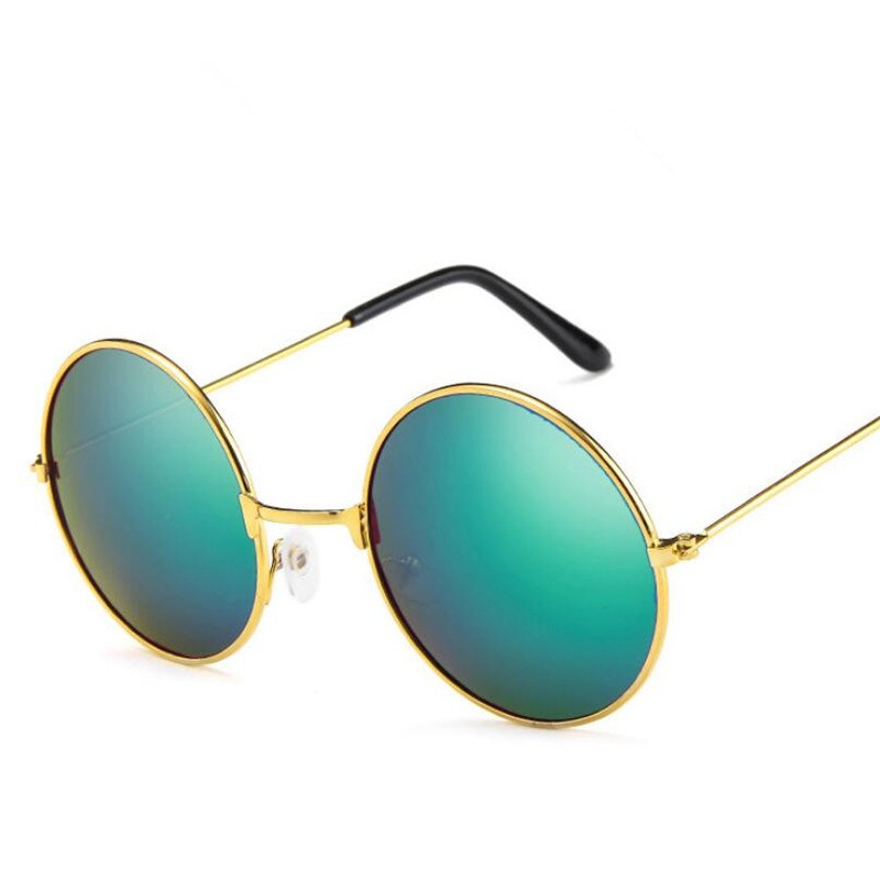 Nuevas Gafas de sol redondas para mujer, montura Retro dorada plateada negra, Gafas Unisex para hombre y mujer, Gafas de sol para hombre: Silver Red