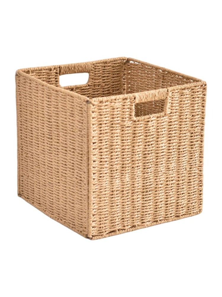 Storage Box Imitation Rattan Woven Lattice Cabinet Storage Basket Desktop Sundries Snacks Clothes Toys Woven Storage Basket: green