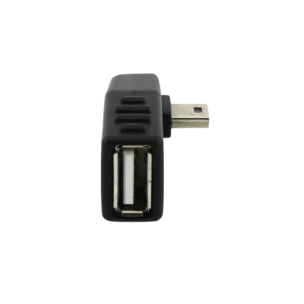 2x Mini USB 5Pin B Male naar USB 2.0 Type A Vrouwelijke OTG Host Adapter Links/Rechts/UP /Down Hoek Zwart