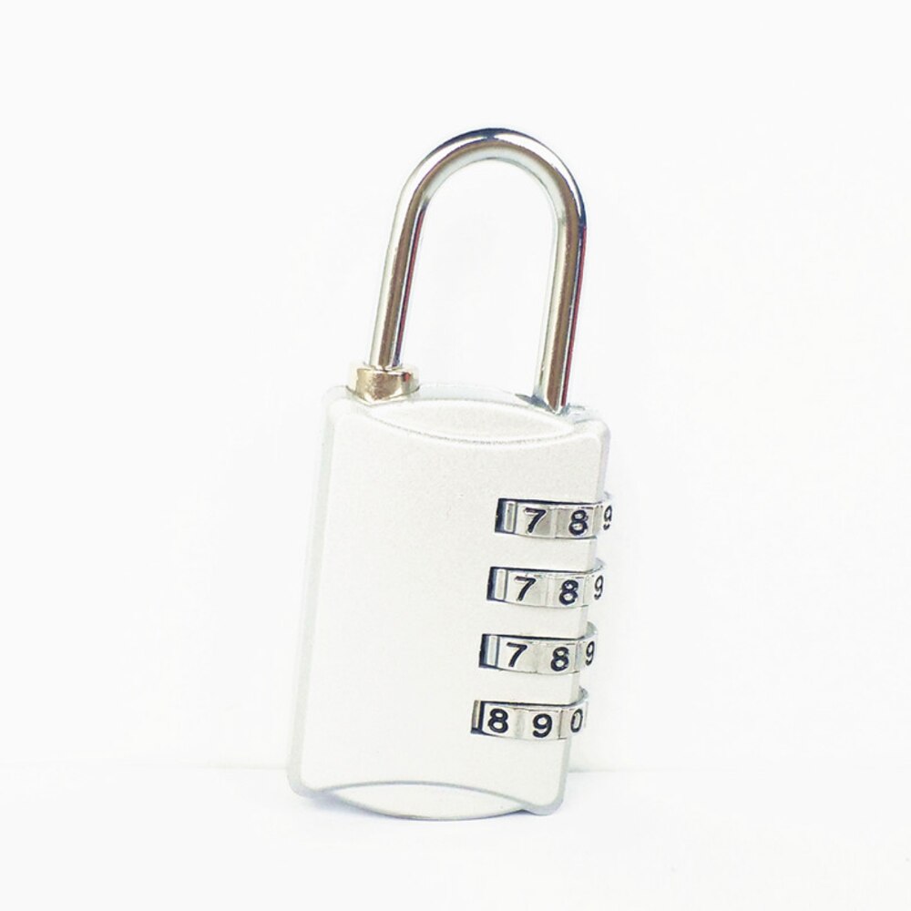 Luggage four-digit password lock, digital anti-theft password lock combination suitcase metal password lock padlock: 10pcs-silver