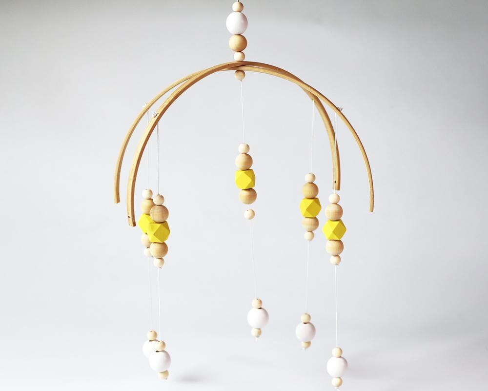 Baby Rammelaar Mobiele Speelgoed Houten Kralen Crib Speelgoed Bed Opknoping Pasgeboren Windgong Bel Nordic Kinderkamer Decoratie Fotografie Rekwisieten: 2