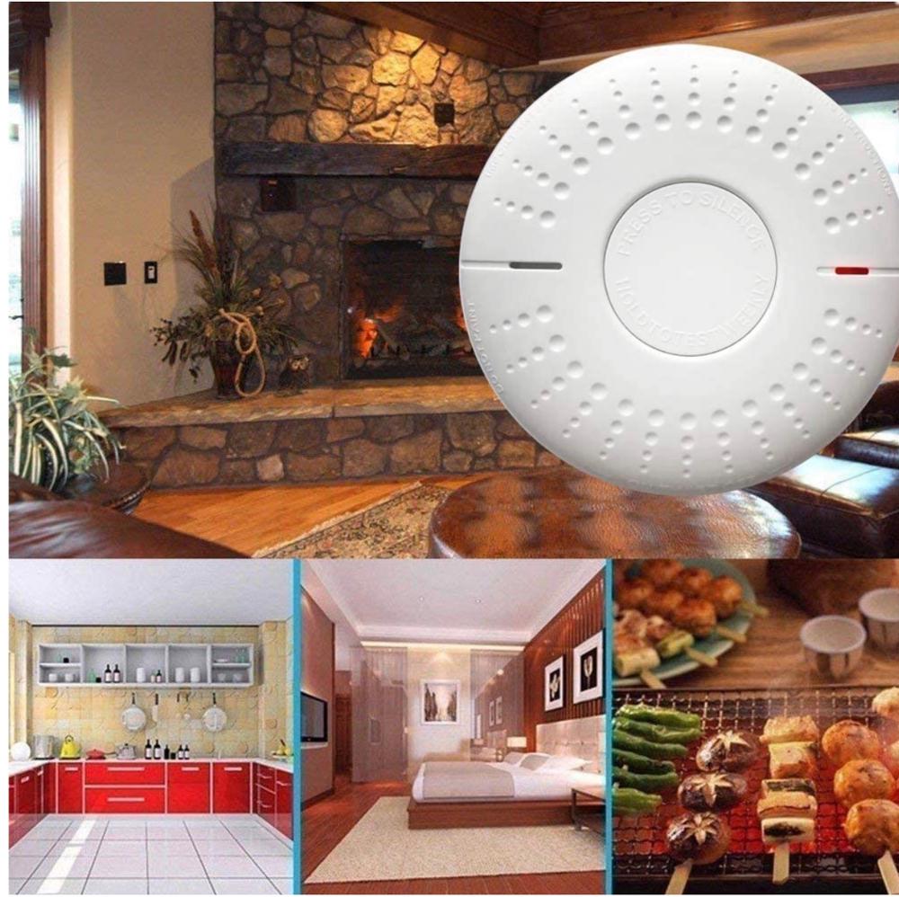 10 year battery smoke detector fire alarm photoelectric sensor