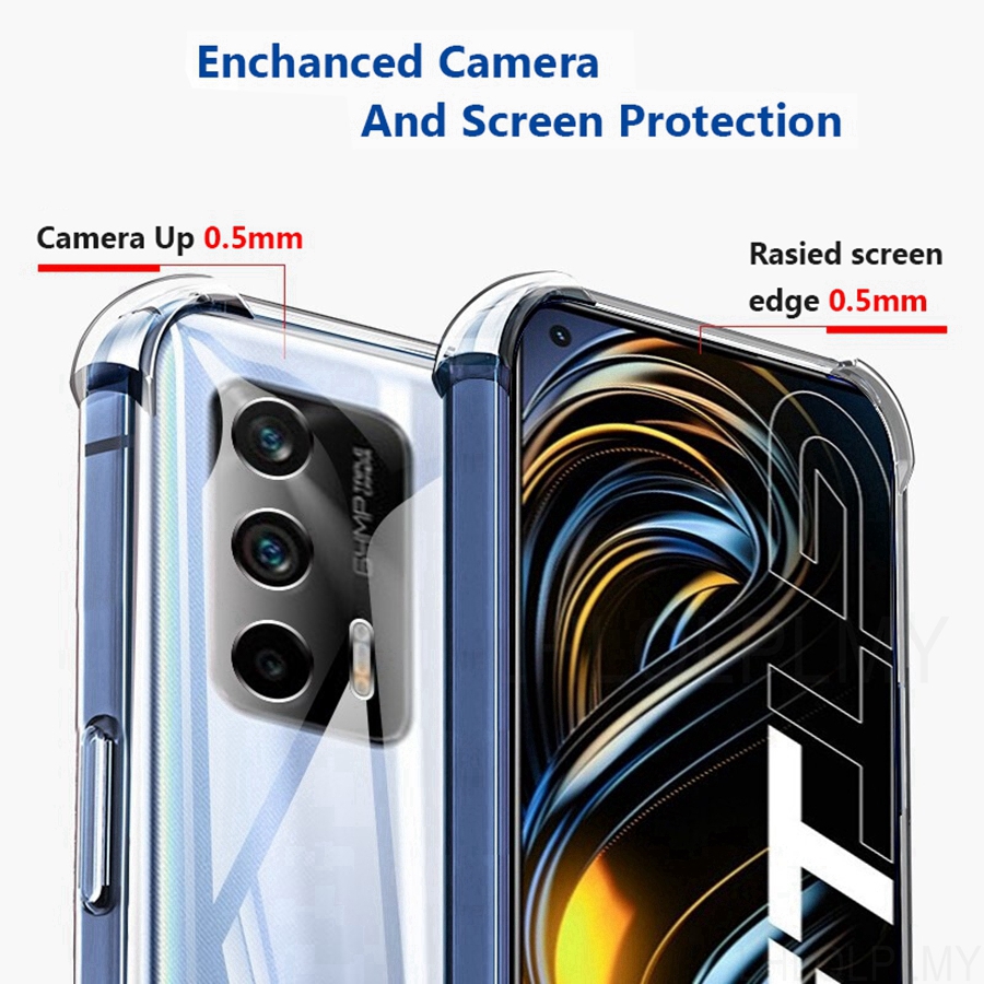 Custodia in silicone antiurto spessa per 9i c21 c21y c11 realme 8 6 7 9 pro 5g gt neo 2 3 t 3t neo 2 gt2 gt3 6i 6s 7i cover