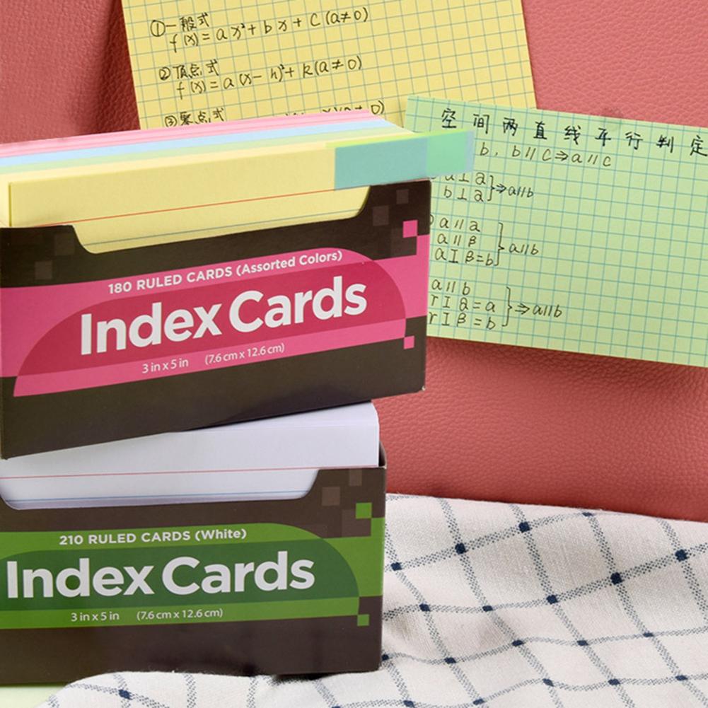 1 Set Neon Index Cards Vibrant Color Eye-catching Paper Ruled Study Index Writing Study Cards Versatile for Home