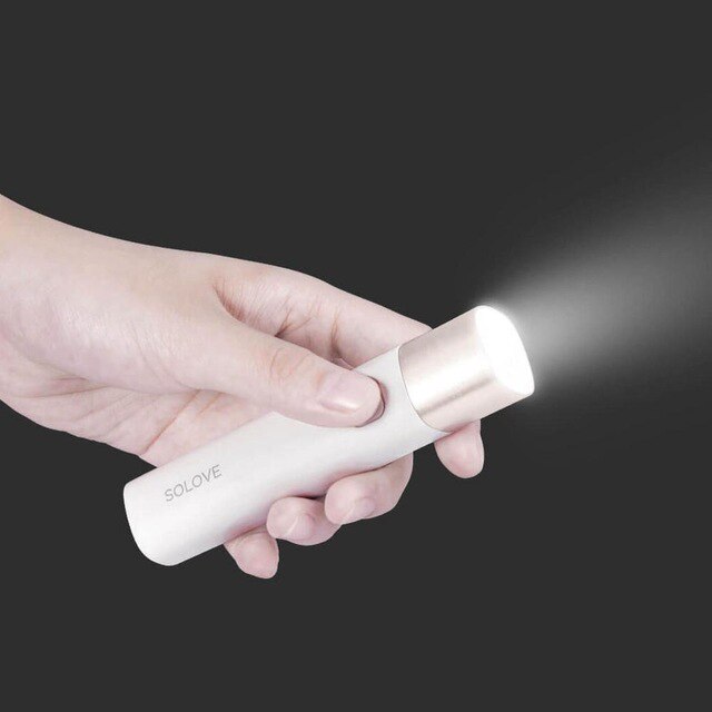 Originele Solove X3 Usb Oplaadbare Helderheid Edc Zaklamp 3000Mah Power Bank Mini Led Zaklamp: WHITE