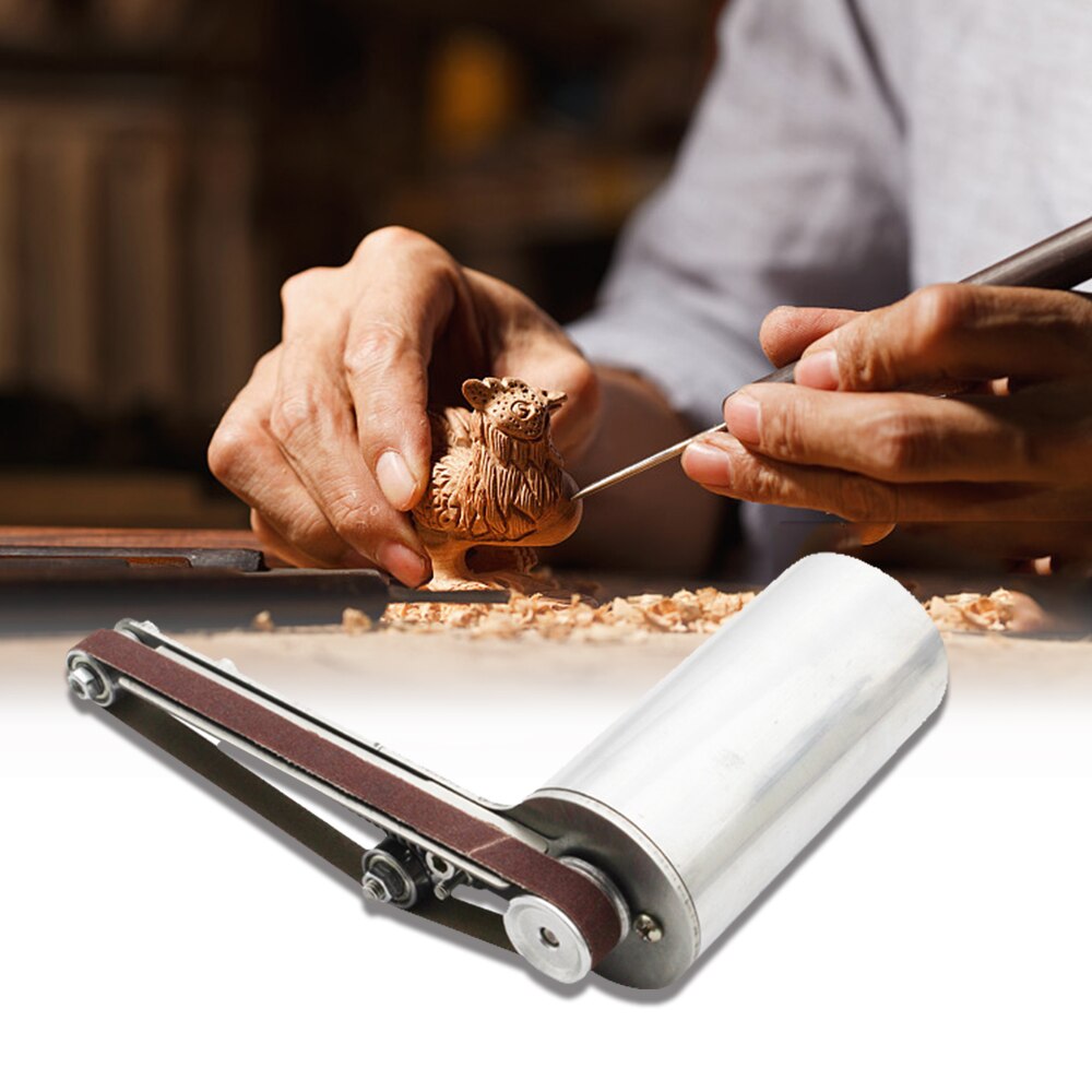 24V 90W Mini Handheld Electric Polisher Stainless Steel Polisher Belt Sander for Plastic Aluminium Iron Steel Polishing