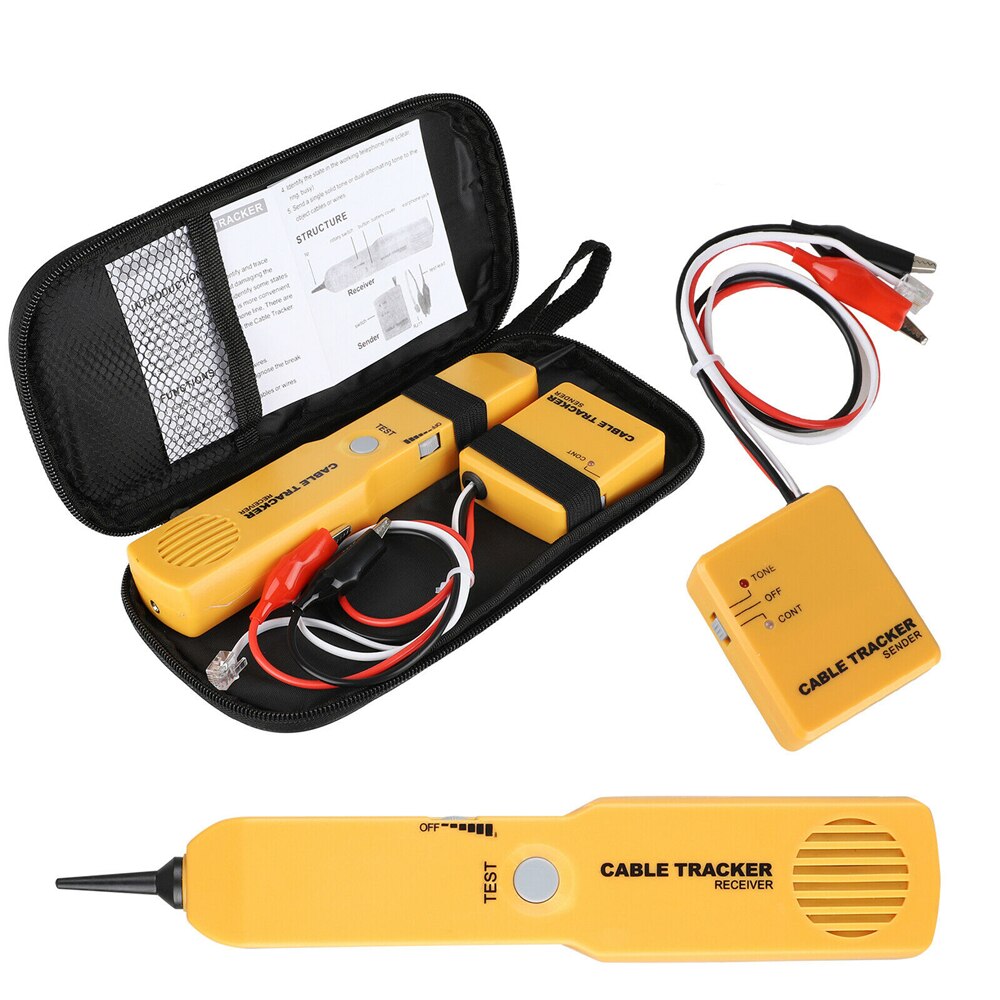 RJ11 Network Phone Telephone Cable Tester Toner Wire Tracker Tracer Diagnose Tone Line Finder Detector Networking Tool