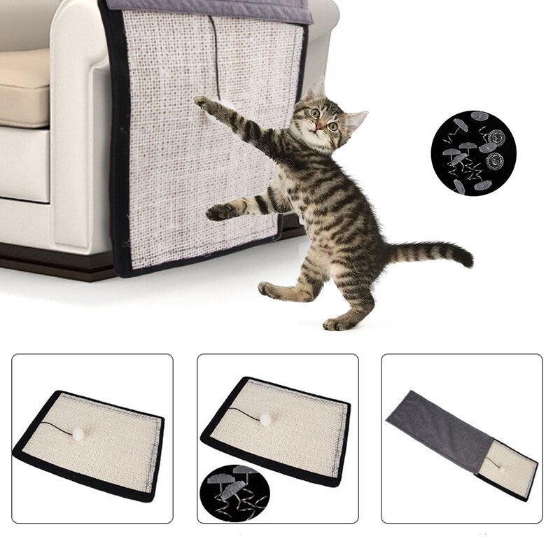 Pet Furniture for Cats Scratch Board Natural Sisal Protecting Furniture Chair Protector Pad Cotton Cat Toy Sofa Scratching Post