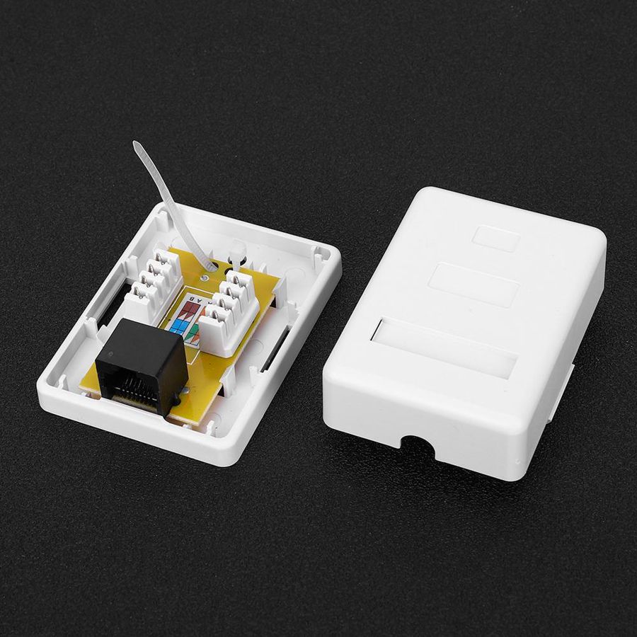 2pcs RJ45-8P8C Networks Box CAT6 Single Port Networks Wiring Surface Mounted Desktop Information Junction Box
